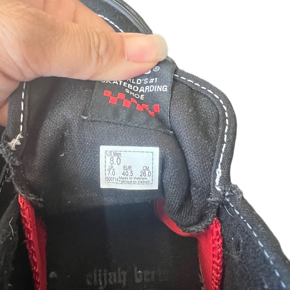 Size 8 - VANS Elijah Berle x Skate Sk8- Decon High Black - Picture 6 of 12